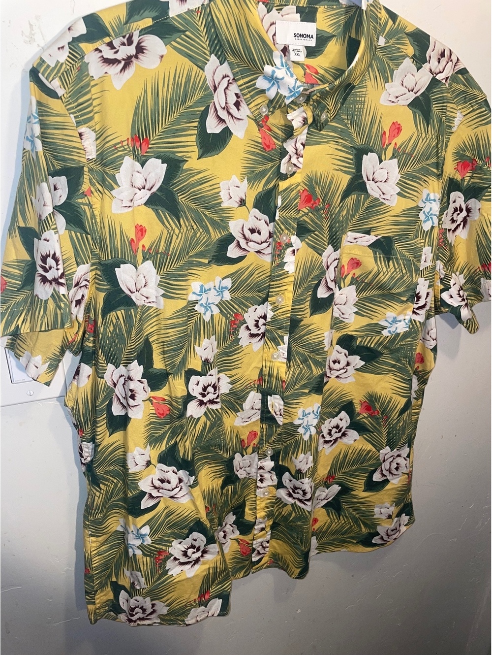 Sonoma XXL Men's Short Sleeve Tropical Floral Button-Up Hawaiian Shirt Vacation - Picture 2 of 5
